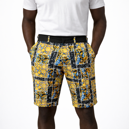 Men’s Bold Ankara Patchwork Shorts
