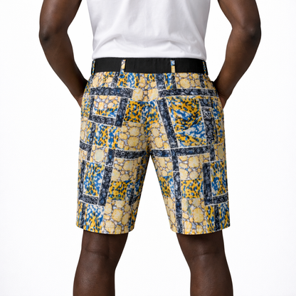 Men’s Bold Ankara Patchwork Shorts