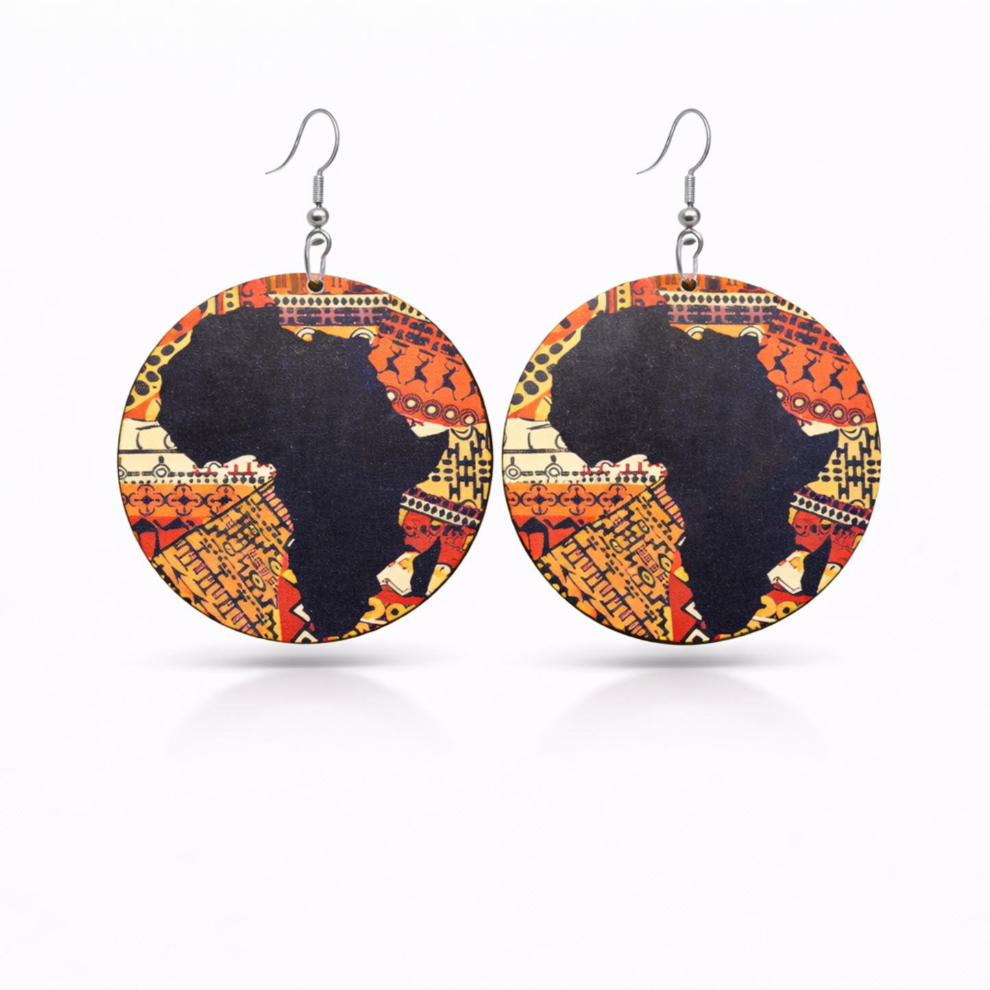 Africa Silhouette Heritage Circle Earrings