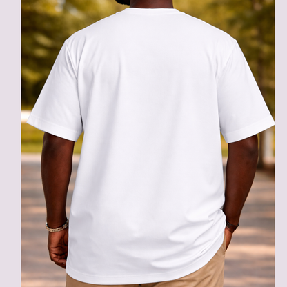 Men’s African Kente Panel Tunic – White Dashiki Style Shirt