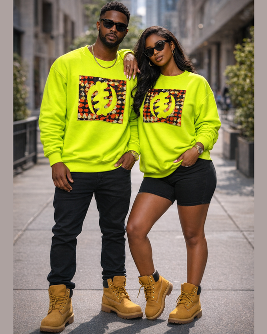 Neon Adinkra Gye Nyame Heritage Sweatshirt – Unisex