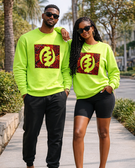Neon Gye Nyame Culture Sweatshirt – Unisex